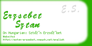 erzsebet sztan business card